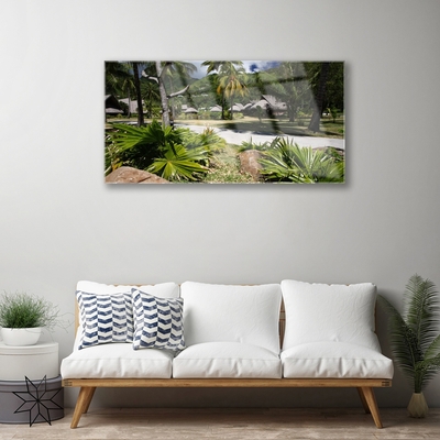 Glasbild aus Plexiglas® Blätter Palmen Natur