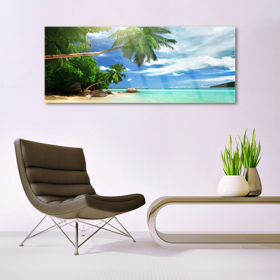 Glasbild aus Plexiglas® Palme Strand Meer Landschaft