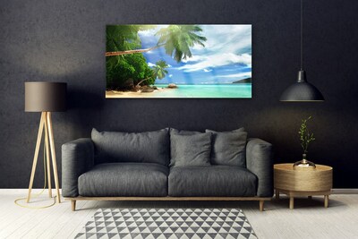 Glasbild aus Plexiglas® Palme Strand Meer Landschaft