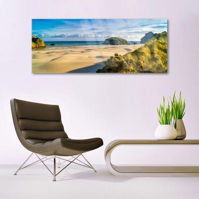 Glasbild aus Plexiglas® Strand Felsen Landschaft