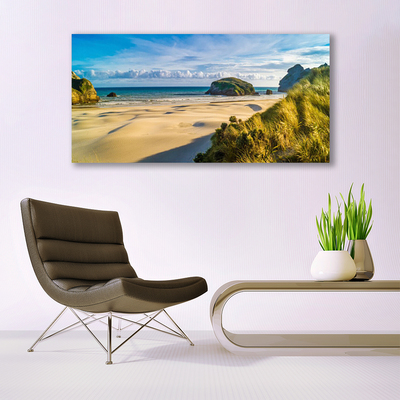 Glasbild aus Plexiglas® Strand Felsen Landschaft