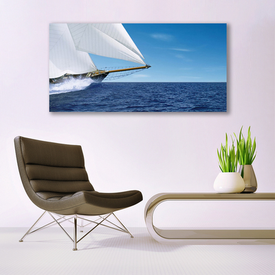 Glasbild aus Plexiglas® Boot Meer Landschaft