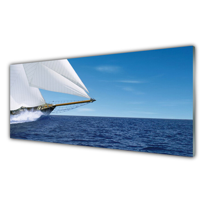 Glasbild aus Plexiglas® Boot Meer Landschaft