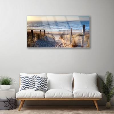 Glasbild aus Plexiglas® Strand Fußpfad Landschaft