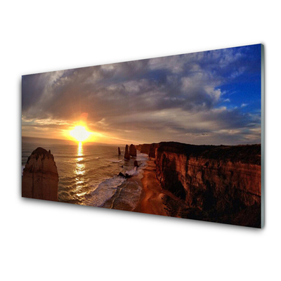 Glasbild aus Plexiglas® Meer Sonne Landschaft