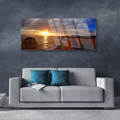 Glasbild aus Plexiglas® Meer Sonne Landschaft