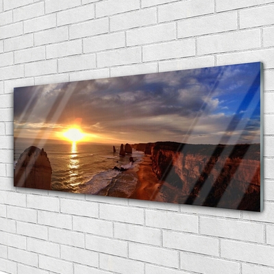 Glasbild aus Plexiglas® Meer Sonne Landschaft