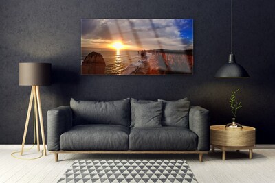 Glasbild aus Plexiglas® Meer Sonne Landschaft