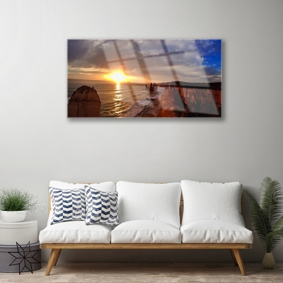 Glasbild aus Plexiglas® Meer Sonne Landschaft