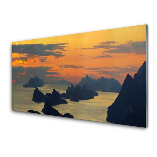 Glasbild aus Plexiglas® Meer Felsen Landschaft