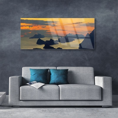 Glasbild aus Plexiglas® Meer Felsen Landschaft