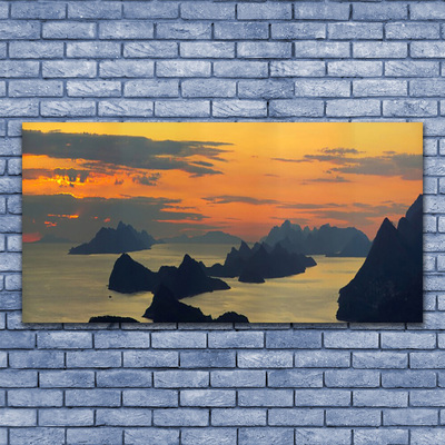 Glasbild aus Plexiglas® Meer Felsen Landschaft