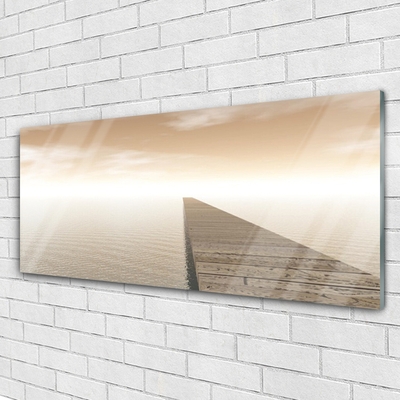 Glasbild aus Plexiglas® Meer Brücker Architektur