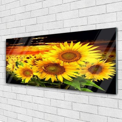 Glasbild aus Plexiglas® Sonnenblumen Pflanzen