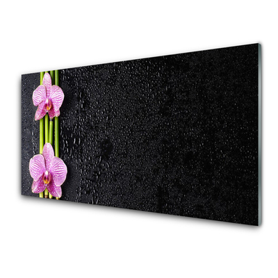 Glasbild aus Plexiglas® Bambusrohre Blumen Pflanzen
