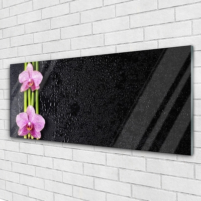 Glasbild aus Plexiglas® Bambusrohre Blumen Pflanzen