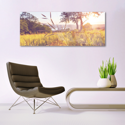 Glasbild aus Plexiglas® Wiese Gras Baum Natur