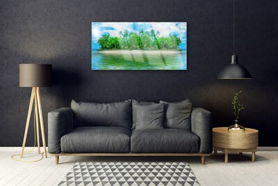 Glasbild aus Plexiglas® Meer Eiland Landschaft