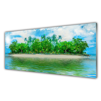 Glasbild aus Plexiglas® Meer Eiland Landschaft