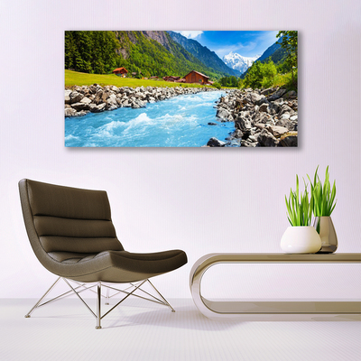 Glasbild aus Plexiglas® Gebirge Steine See Landschaft