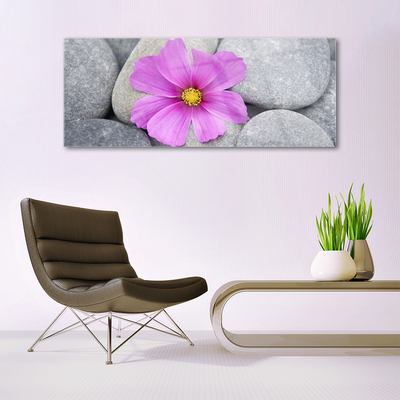 Glasbild aus Plexiglas® Blume Steine Pflanzen