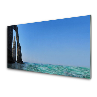 Glasbild aus Plexiglas® Felsen Meer Landschaft