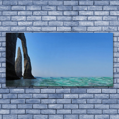 Glasbild aus Plexiglas® Felsen Meer Landschaft