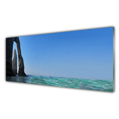 Glasbild aus Plexiglas® Felsen Meer Landschaft