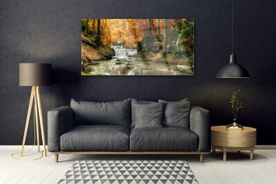 Glasbild aus Plexiglas® Wasserfall Wald Natur