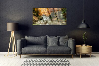 Glasbild aus Plexiglas® Wasserfall Wald Natur