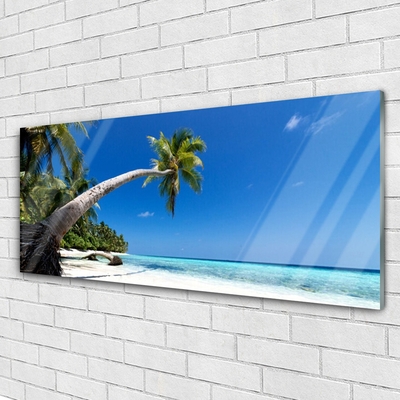 Glasbild aus Plexiglas® Strand Palme Meer Landschaft