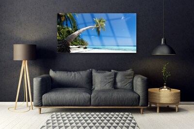 Glasbild aus Plexiglas® Strand Palme Meer Landschaft