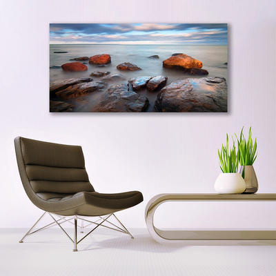 Glasbild aus Plexiglas® Steine Meer Landschaft