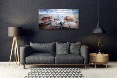 Glasbild aus Plexiglas® Steine Meer Landschaft