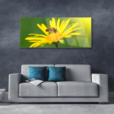 Glasbild aus Plexiglas® Wespe Blume Pflanzen