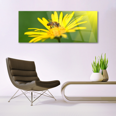 Glasbild aus Plexiglas® Wespe Blume Pflanzen