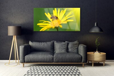 Glasbild aus Plexiglas® Wespe Blume Pflanzen