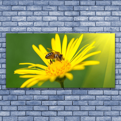 Glasbild aus Plexiglas® Wespe Blume Pflanzen