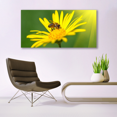 Glasbild aus Plexiglas® Wespe Blume Pflanzen