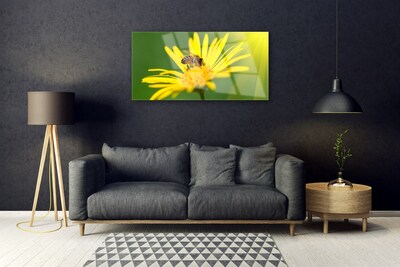 Glasbild aus Plexiglas® Wespe Blume Pflanzen