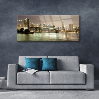 Glasbild aus Plexiglas® Stadt Brücke Meer Architektur