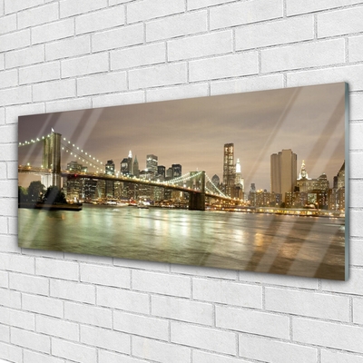 Glasbild aus Plexiglas® Stadt Brücke Meer Architektur