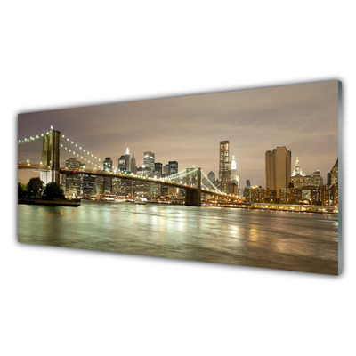 Glasbild aus Plexiglas® Stadt Brücke Meer Architektur