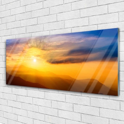 Glasbild aus Plexiglas® Gebirge Sonne Landschaft