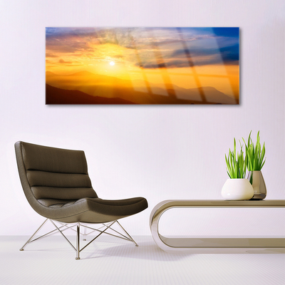 Glasbild aus Plexiglas® Gebirge Sonne Landschaft