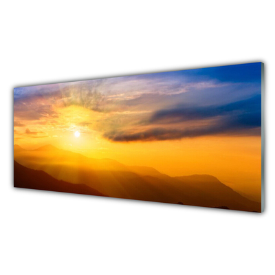 Glasbild aus Plexiglas® Gebirge Sonne Landschaft