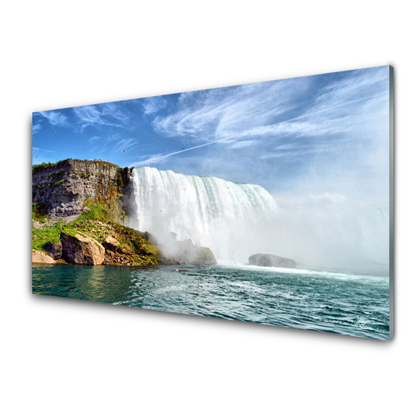 Glasbild aus Plexiglas® Wasserfall Meer Natur