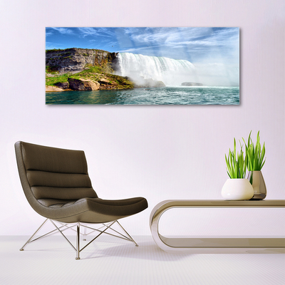 Glasbild aus Plexiglas® Wasserfall Meer Natur