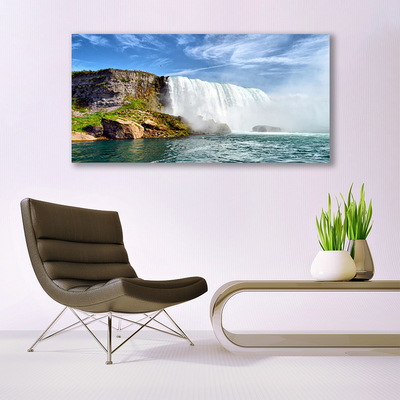 Glasbild aus Plexiglas® Wasserfall Meer Natur