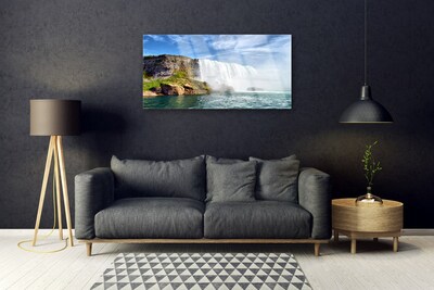 Glasbild aus Plexiglas® Wasserfall Meer Natur